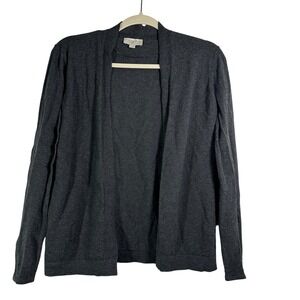 Loft Outlet Womens Small Gray 100% Cotton Open Front‎ Cardigan Sweater Knit S